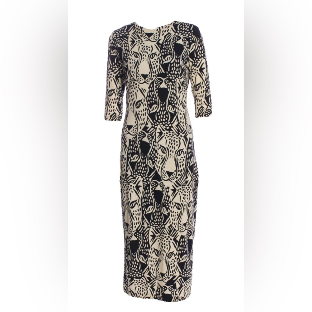 Farm Rio Midnight Leopard Print Dress